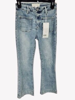 NWT Size 9 Rosie Ankle Flair RISEM JEANS Denim New Medium Designer Blue 29